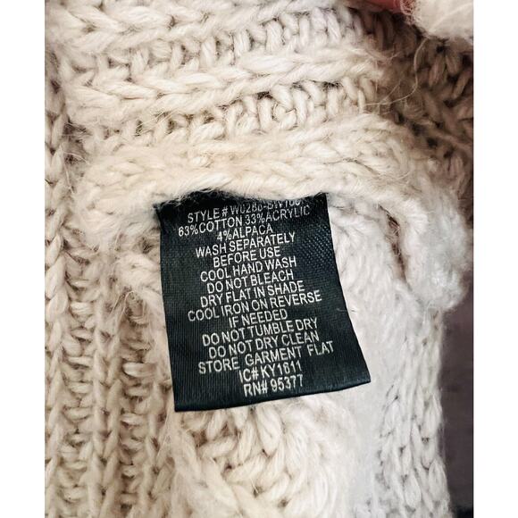 SANCTUARY NWT Chunky Knit Sweater Sz M Long Sleeve V-Neck Cotton/Alpaca Hi-Low - Picture 5 of 6